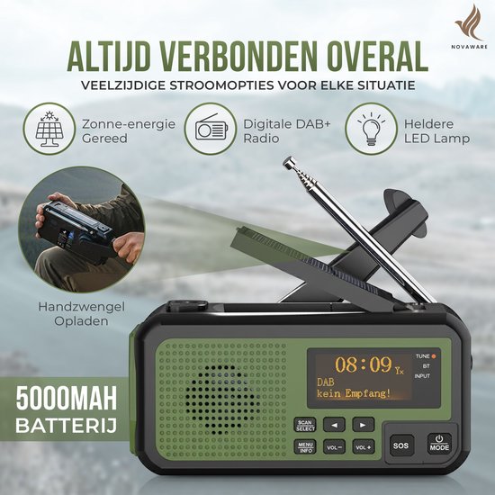 Noodradio met Zonnepaneel & Powerbank – Licht, Stroom & Radio in Elke Noodsituatie